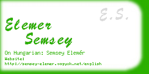 elemer semsey business card